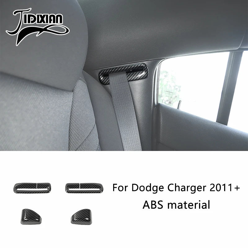 Carbon fiber interior trim kit for Dodge Charger featuring ABS material components.