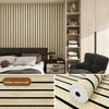 Self-adhesive wood grain grille wall sticker featuring golden autumn oak wood texture on a light beige background