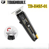 A black ToughBuilt TB-H4S5-01 utility knife blade with a silver blade and yellow accents.