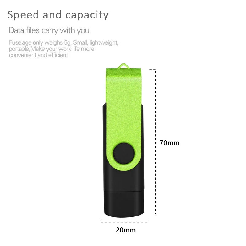 Dual-Interface USB Flash Drive with Type-C and Standard USB