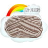 A ball of brown milk cotton blend yarn is shown inside a white cloud, with a rainbow above it and Chinese text indicating 12-