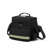 Black waterproof double-layer trauma and first aid bag with a yellow stripe detail