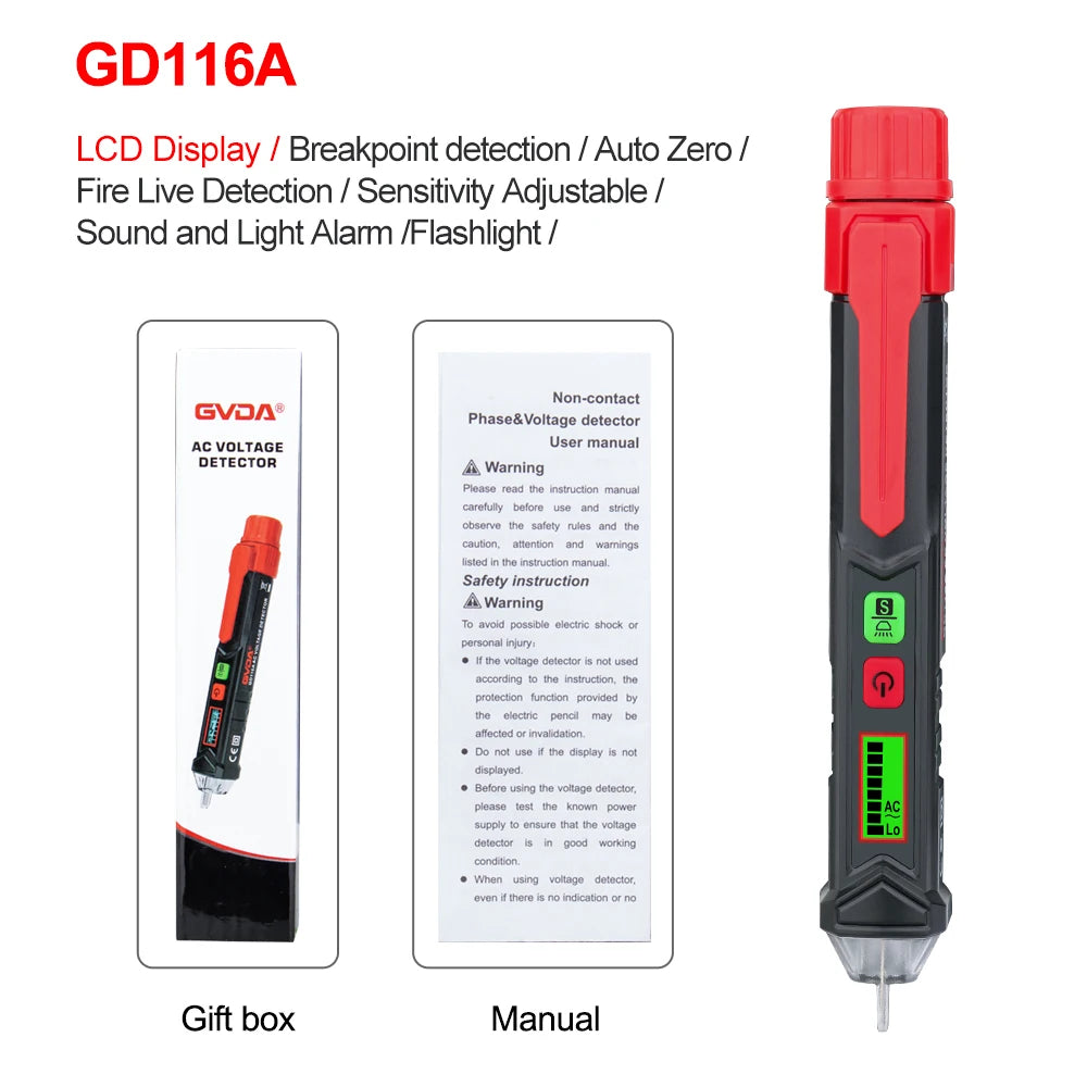 Non-Contact Voltage Tester Pen (12–1000V AC)