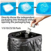 Demonstration of throwing independent packaging into a liquid and using it in a portable toilet.