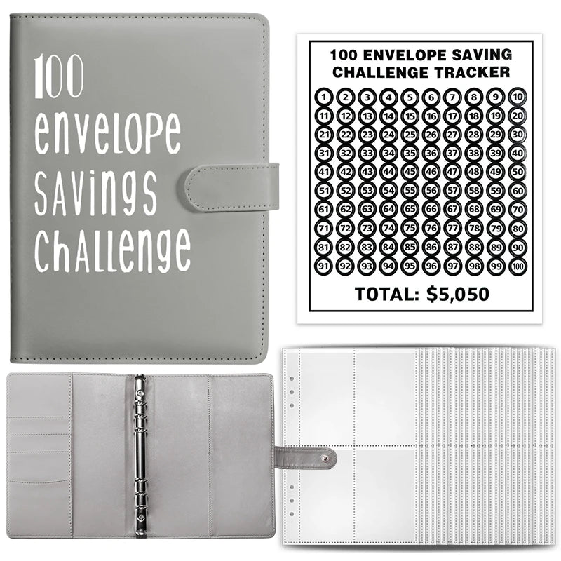 A5 Cash Savings Challenge Binder with 100 Envelopes