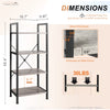 Industrial 4-Tier Tall Bookshelf with Graduated Shelves