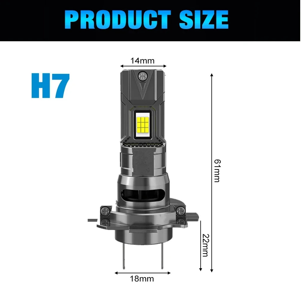 Canbus H4 LED Headlight Bulbs with 6000K White Beam