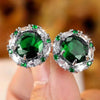 Geometric Cubic Zirconia Stud Earrings