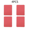 Four pink iron-on fabric patches are displayed, ready for clothing repair or DIY decor.
