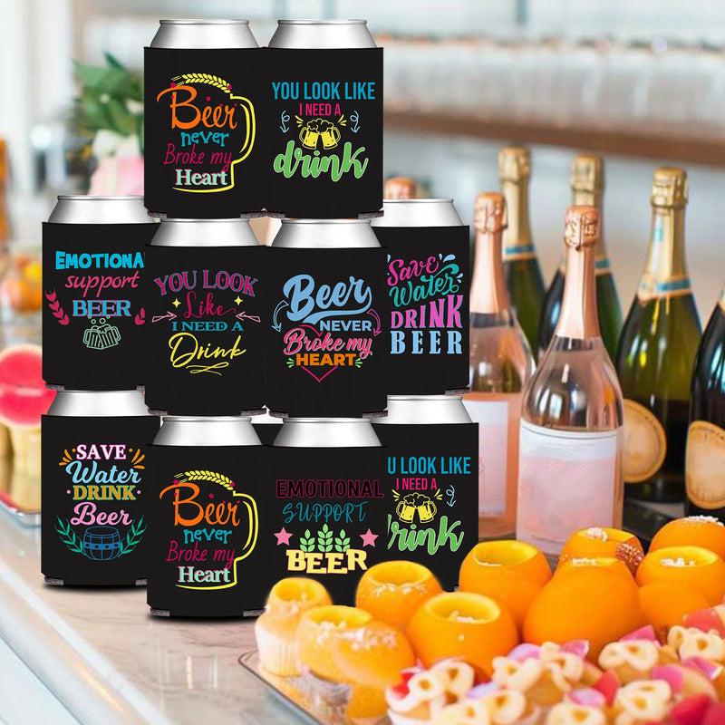 Funny Beer Can Cooler Sleeves - 12 Pack
