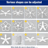 A series of twelve adjustable light bulb shapes are shown in various configurations.