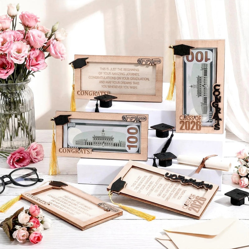 Wooden Graduation Cap Money Box – Class of 2026 Keepsake