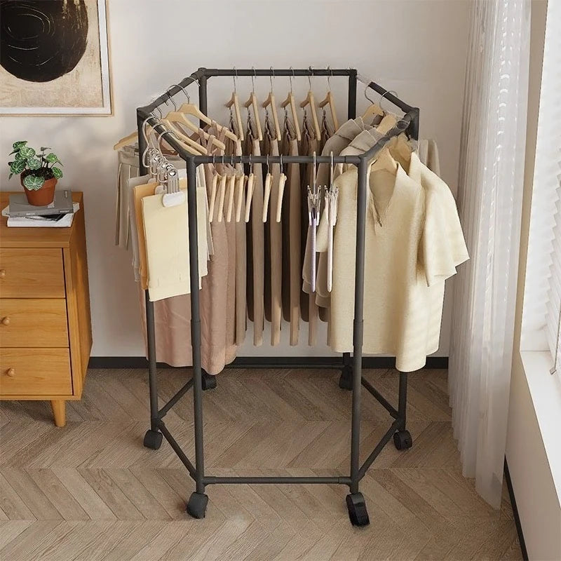 Hexagon Rotating Floor Clothes Rack