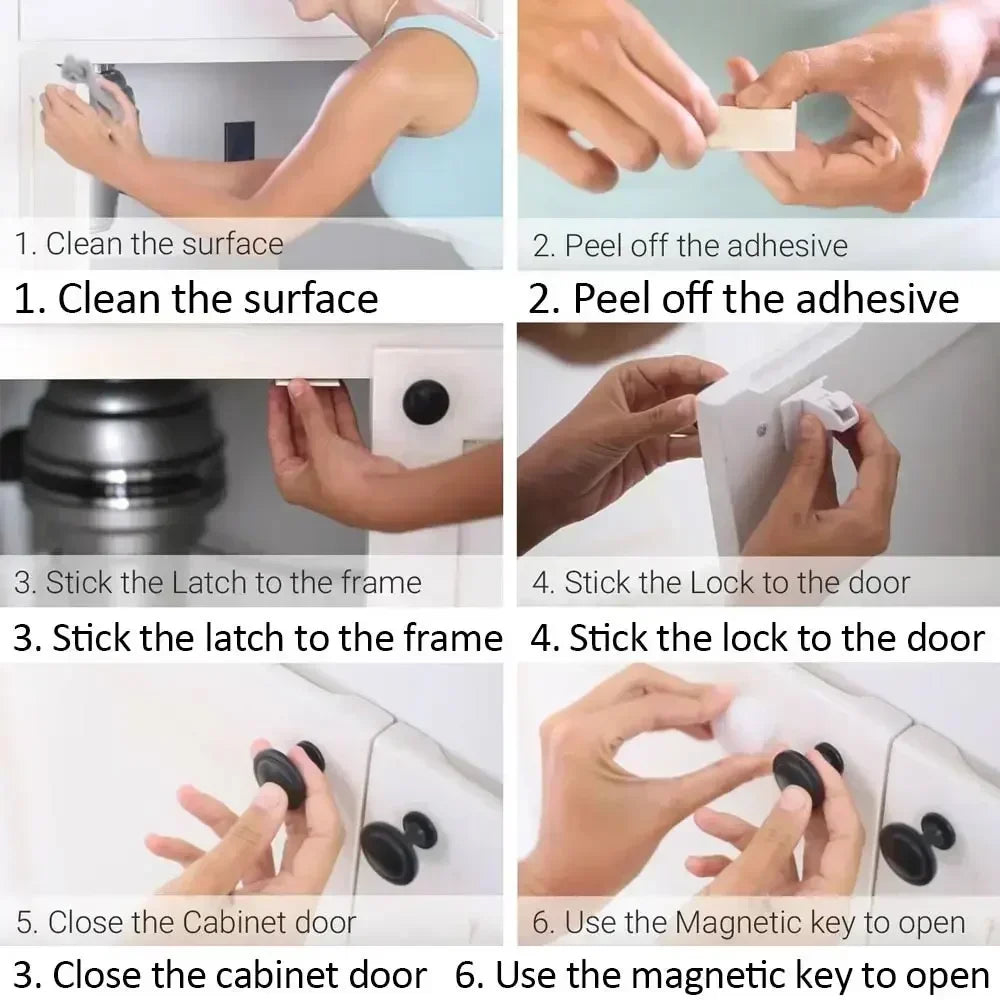 Magnetic Child Safety Cabinet Locks (Set of 2)