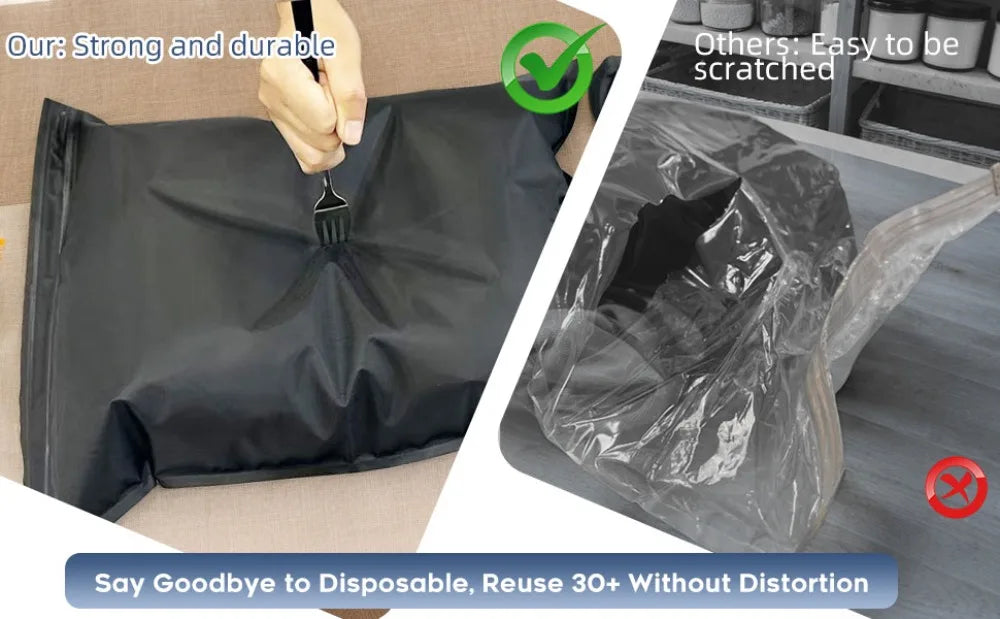 Reusable Hand Roll Vacuum Bags for Travel and Storage