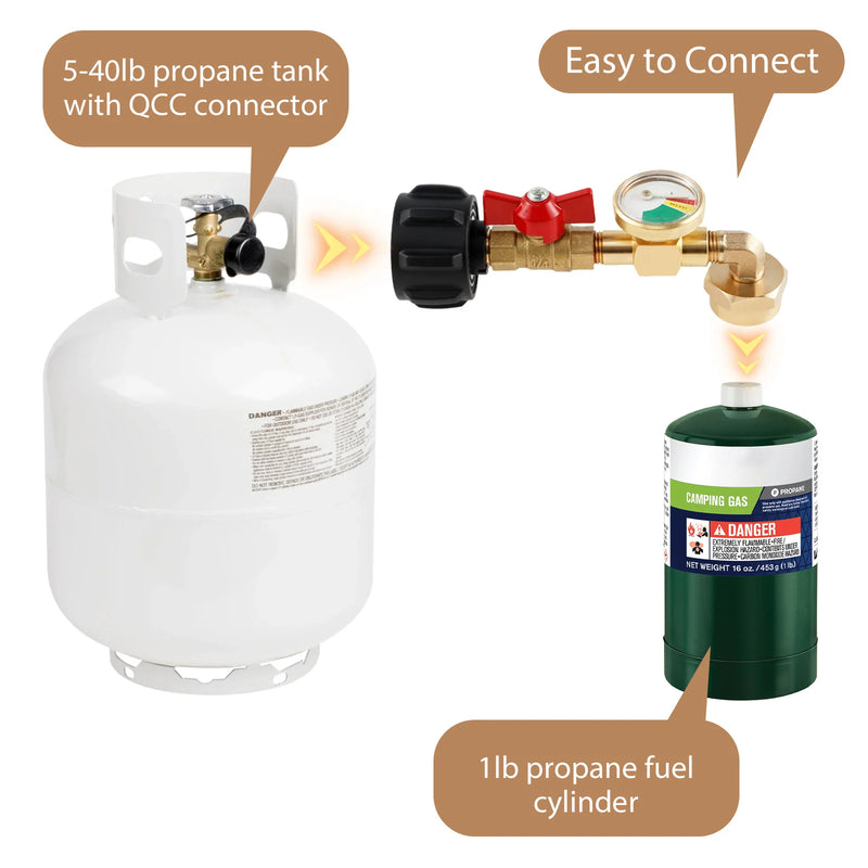 Propane Refill Adapter with Gauge