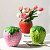 Strawberry-Shaped Resin Vase for Home Decor
