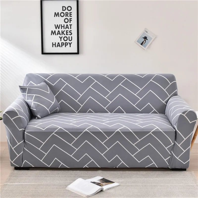 Floral Print Stretch Sofa Cover with Elastic Edge