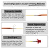 Interchangeable Aluminum Knitting Needle Set with Crochet Hooks