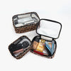 Leopard Print Transparent Makeup Bag with Waterproof Zipper