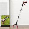 A black and red foldable grabber reacher tool is shown against a white background with an inset photo of its use.