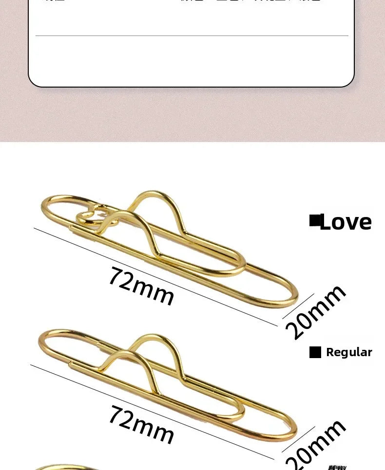 Heart-Shaped Metal Pen Clips for Notebooks and Journals