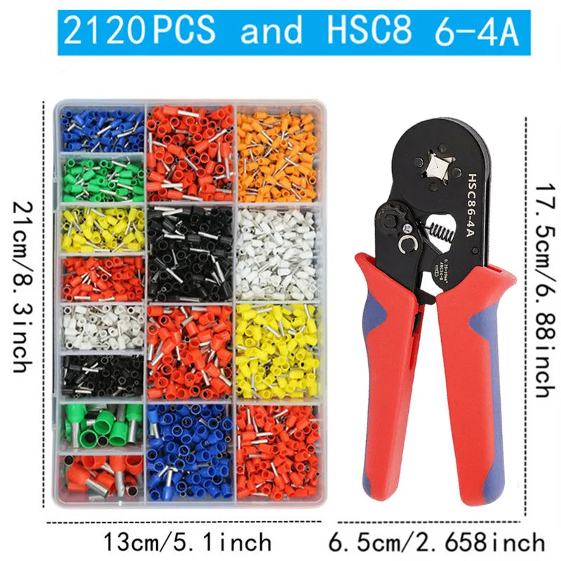 Crimping Pliers and Tubular Terminal Connector Set