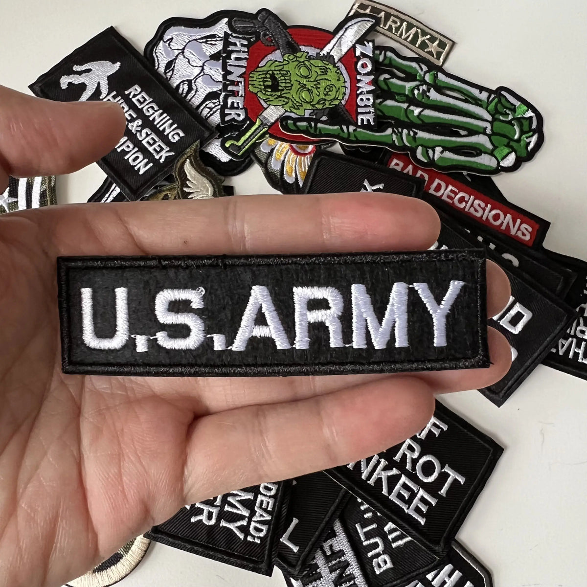 Tactical Military Iron-On Patch with Slogan – Embroidered Badge for DIY Clothing