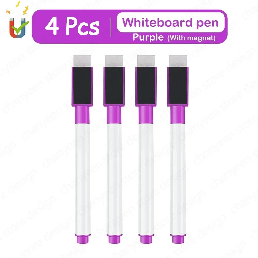 Magnetic Dry-Erase Pens with Refillable Ink, 8 Colors