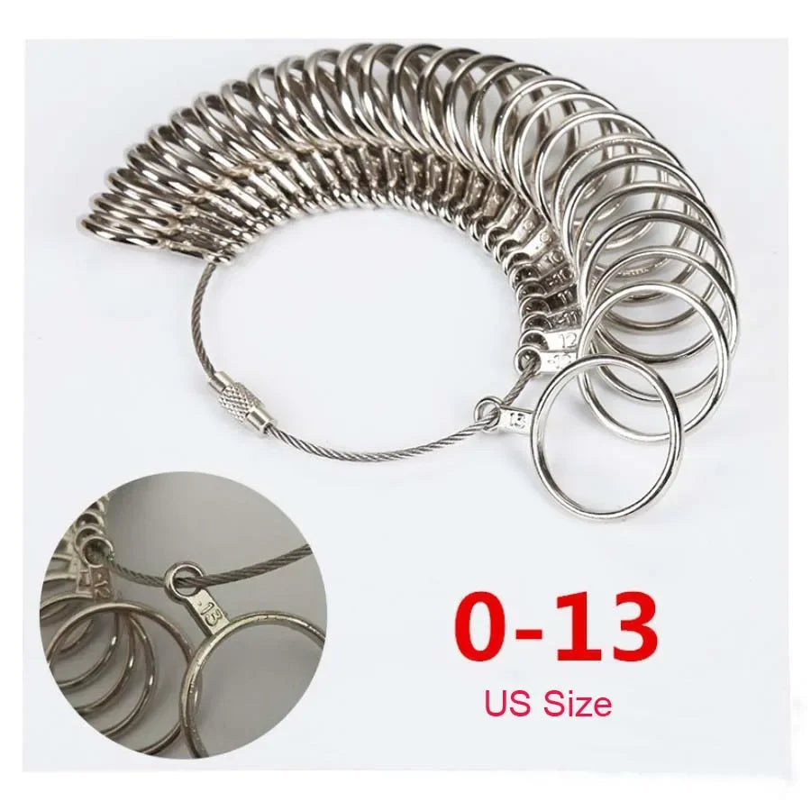 Stainless Steel Ring Sizer Gauge for Accurate Finger Measurement