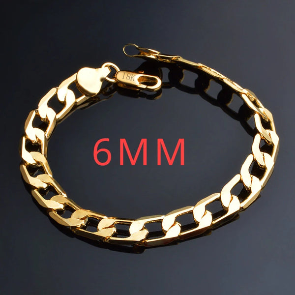925 Sterling Silver Chain Bracelet with 18K Gold Plating