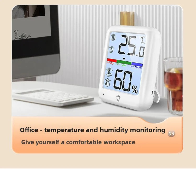 Digital Temperature and Humidity Monitor with Clock and Backlight