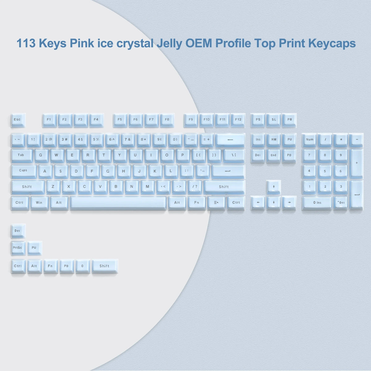 Crystal Clear Jelly Keycaps with Side-Printed Legends for Mechanical Keyboards