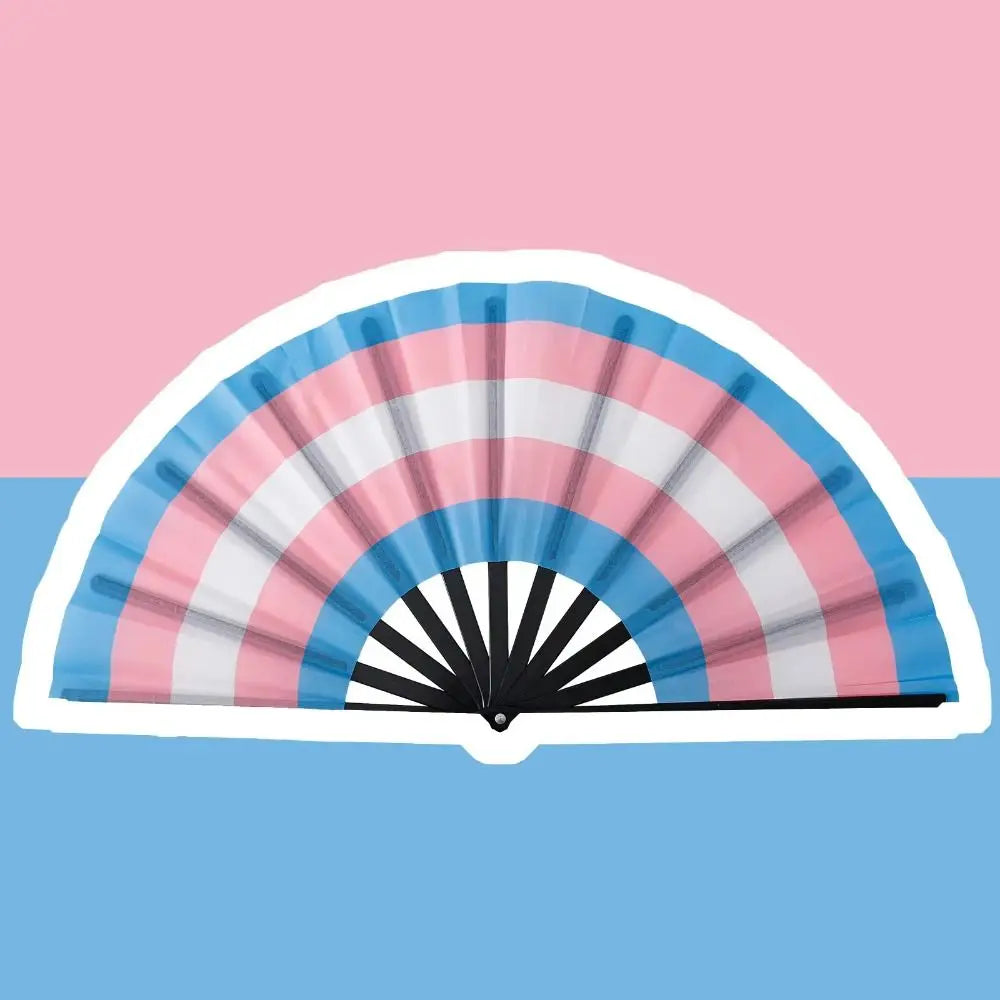 Foldable Rainbow Hand Fan with Gradient Design