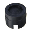 Black rubber pad for a universal car jack with a slotted frame rail adapter.
