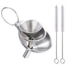Stainless Steel Kitchen Funnel Set with Storage Ring