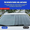 A car window coated with a hydrophobic glass rain repellent spray, showing the difference before and after application.