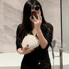 Elegant Pleated Evening Clutch with Chain Strap