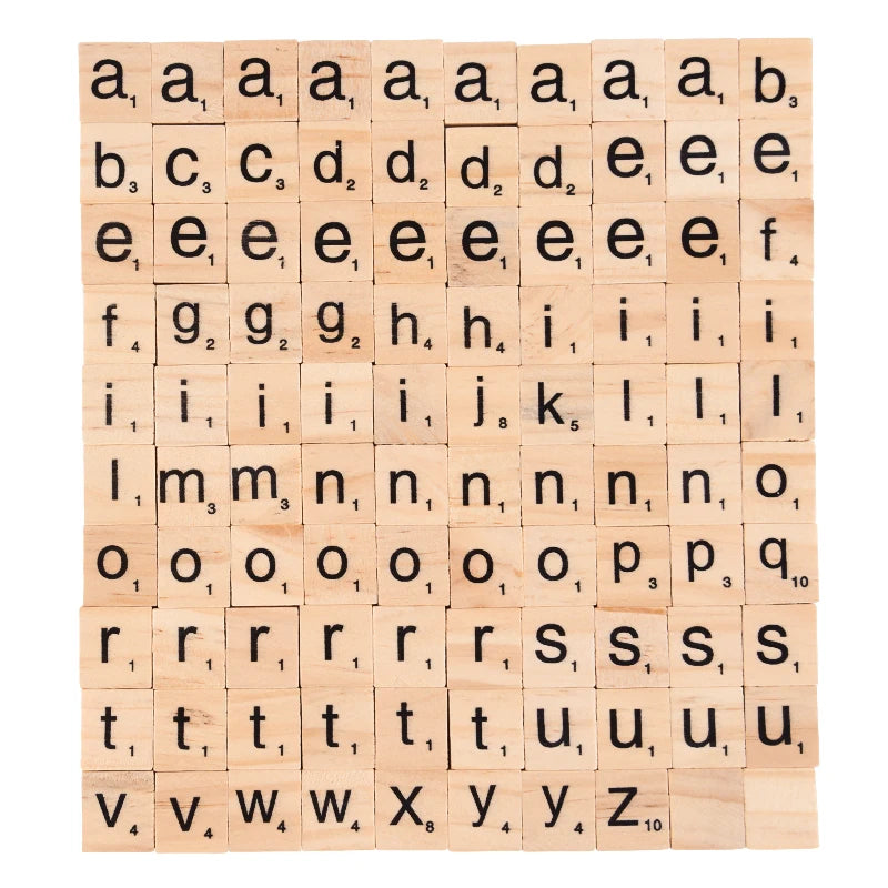 Wooden Alphabet & Number Learning Blocks Set (100 Pieces)