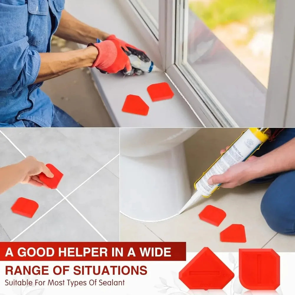 5-Piece Silicone Caulking Tool Kit with Scraper and Spreader