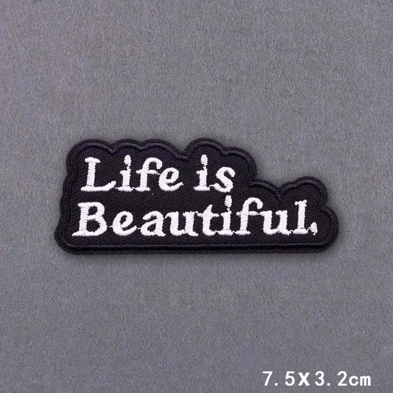Encouraging Embroidery Iron-On Patches for Clothing and Accessories