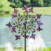 Colorful Butterfly Garden Wind Spinner with Metal Stake