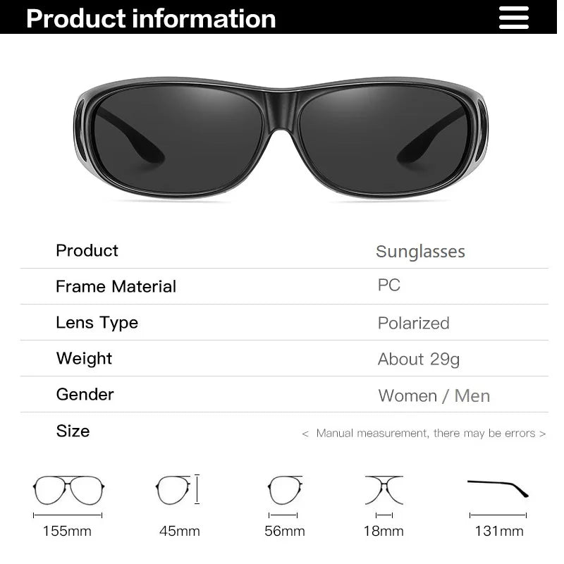 Polarized Fit-Over Sunglasses with UV400 Protection