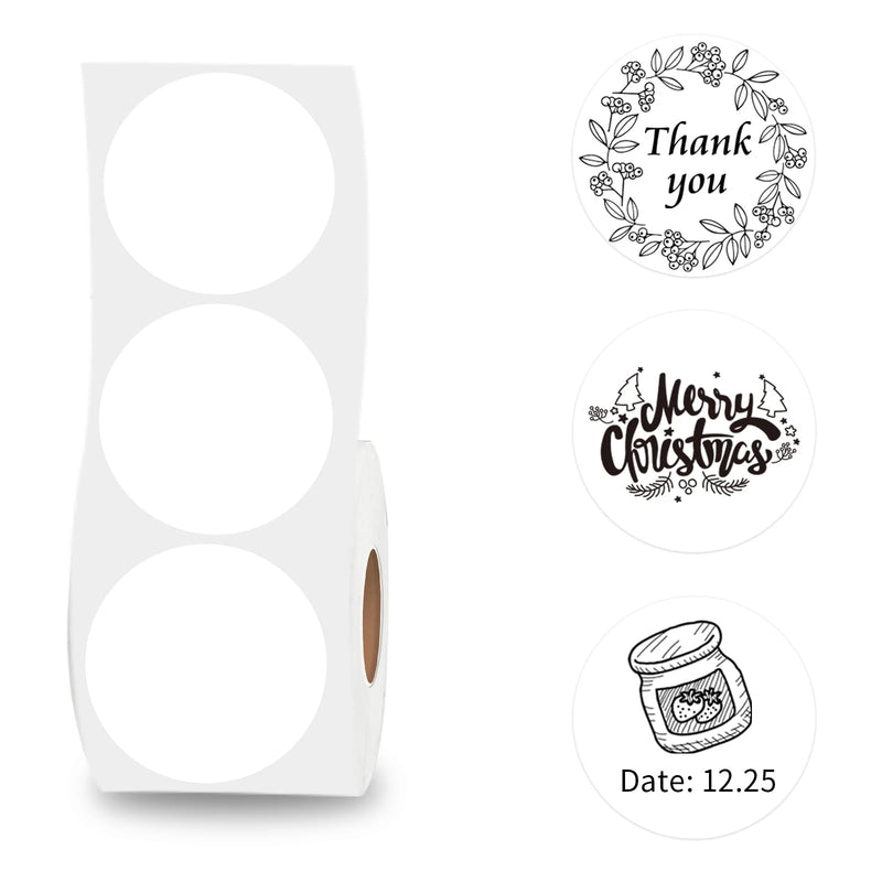 Round Thermal Sticker Labels - 600 Count per Roll