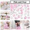 Pink and clear acrylic crushed ice gems for vase fillers and decor