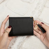 Compact PU Leather Clutch Wallet with Tassel