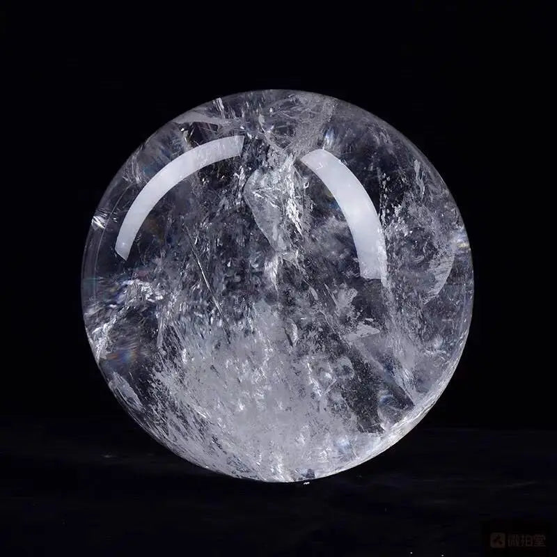 Natural Clear White Crystal Quartz Sphere