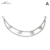 Silver multi-layer chain strap featuring small butterfly pendant charms.