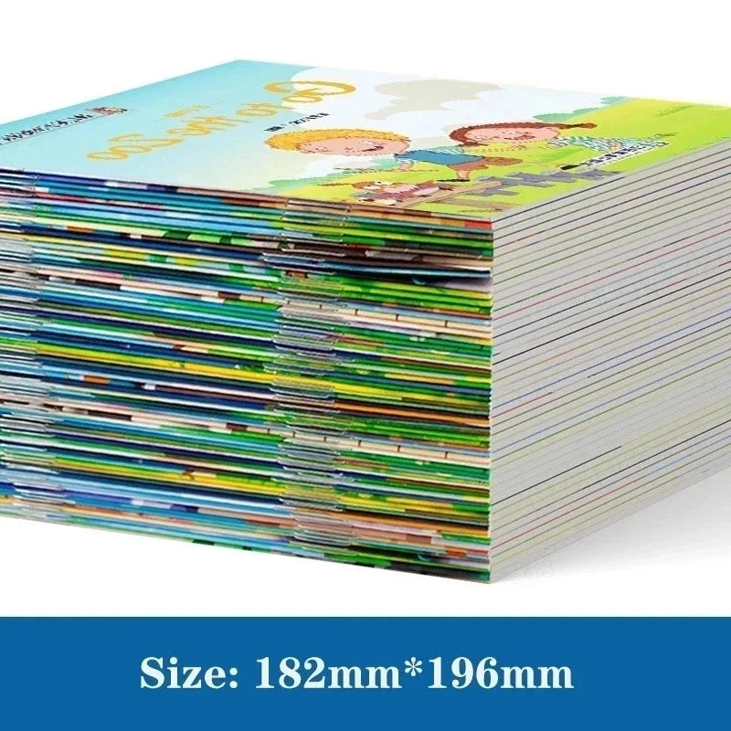 A stack of 60 picture books for early English learning and bedtime stories