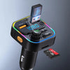 A black U disk/TF card audio playback device with a digital display and controls is shown against a gray background.